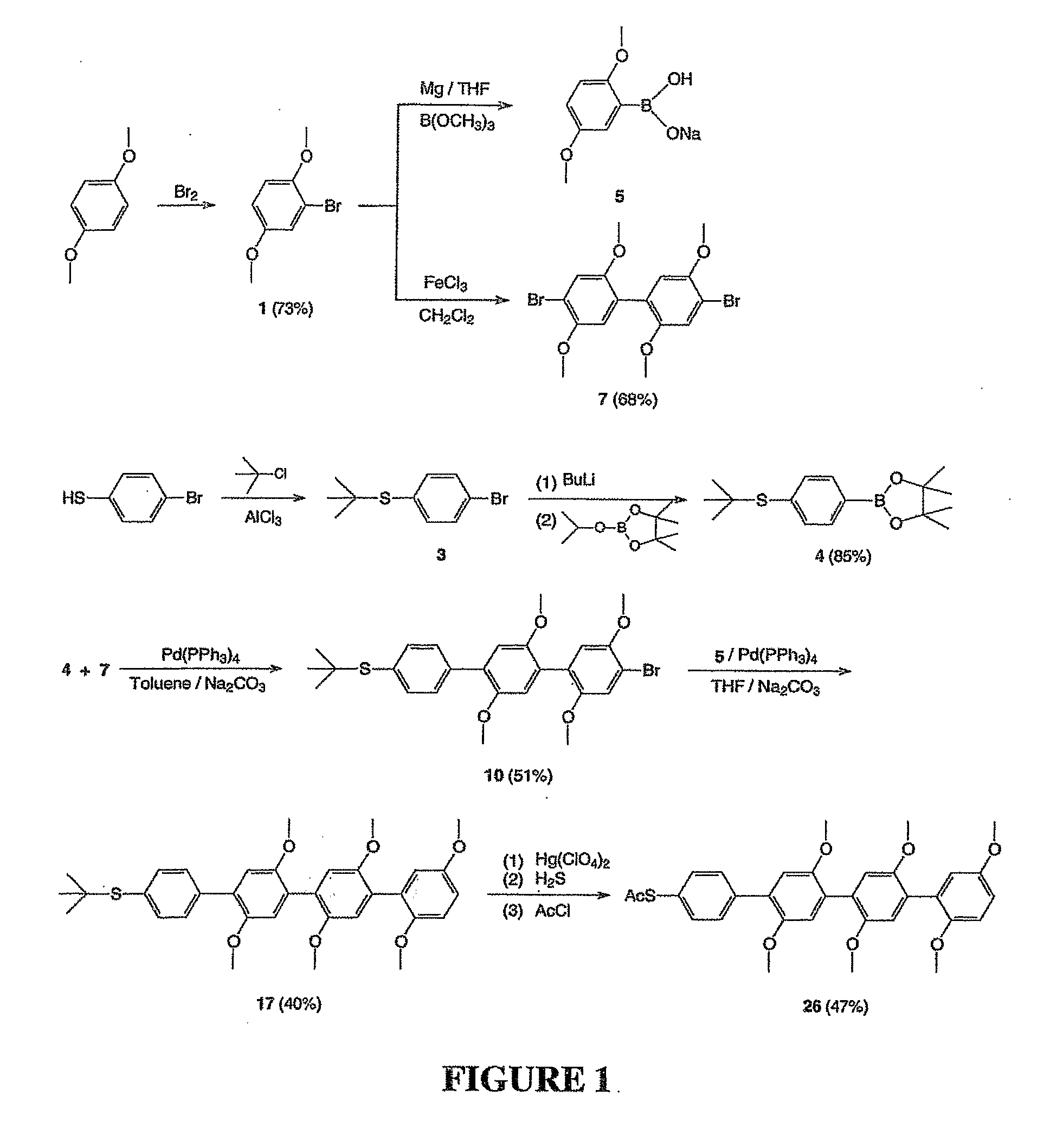 Conjugated Organic Molecules for Molecular Electronic Devices