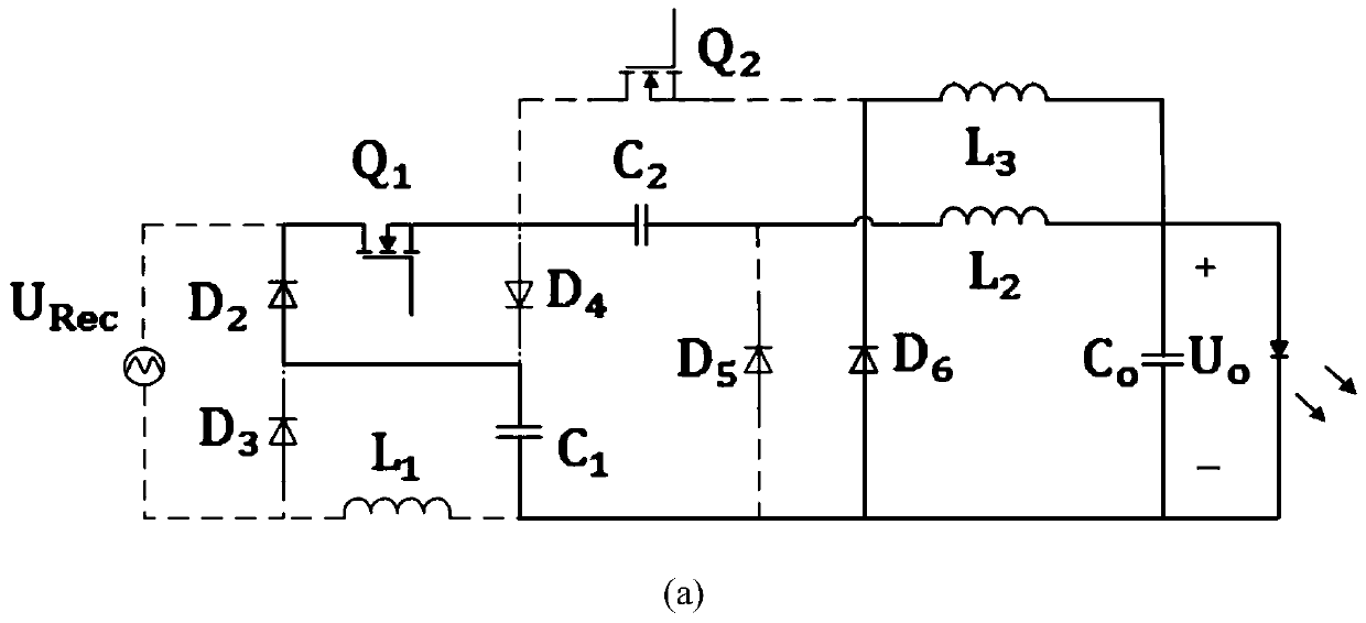 A kind of staggered parallel led driving circuit based on quadratic buck and its working method