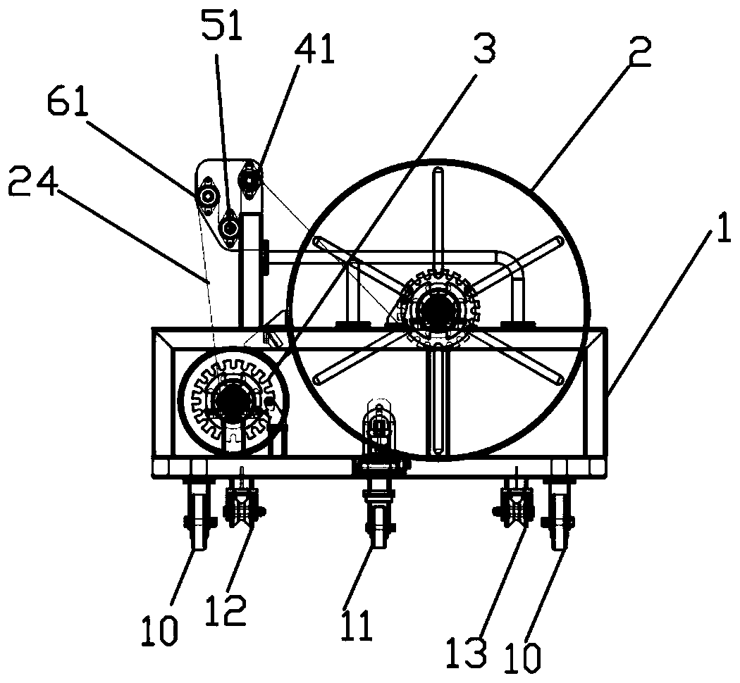 Material storage tool coiling trolley device