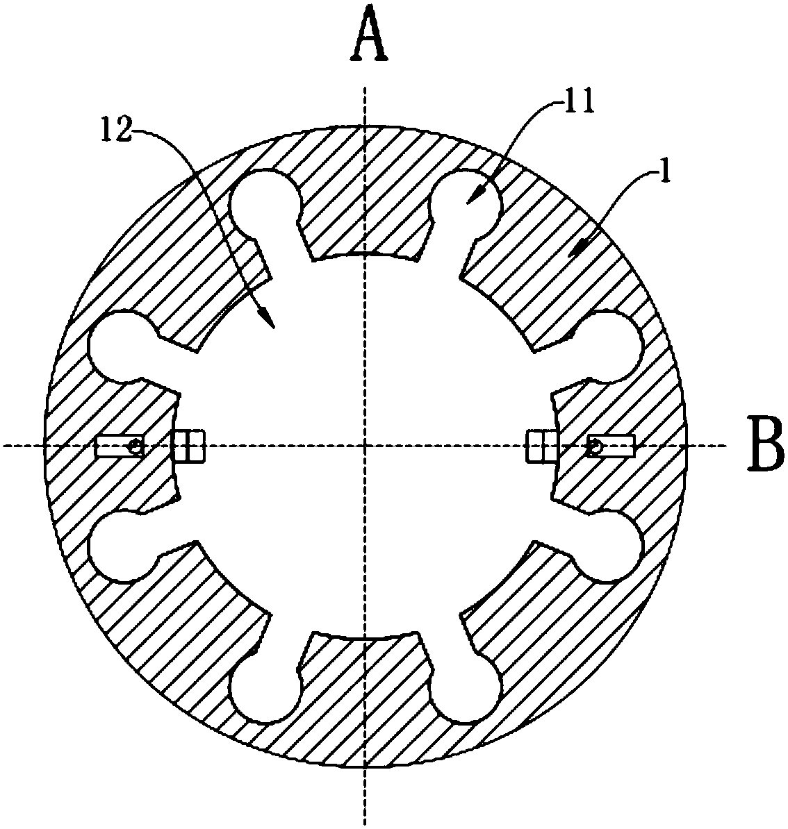 Connecting structure for motor output shaft and rotary shaft