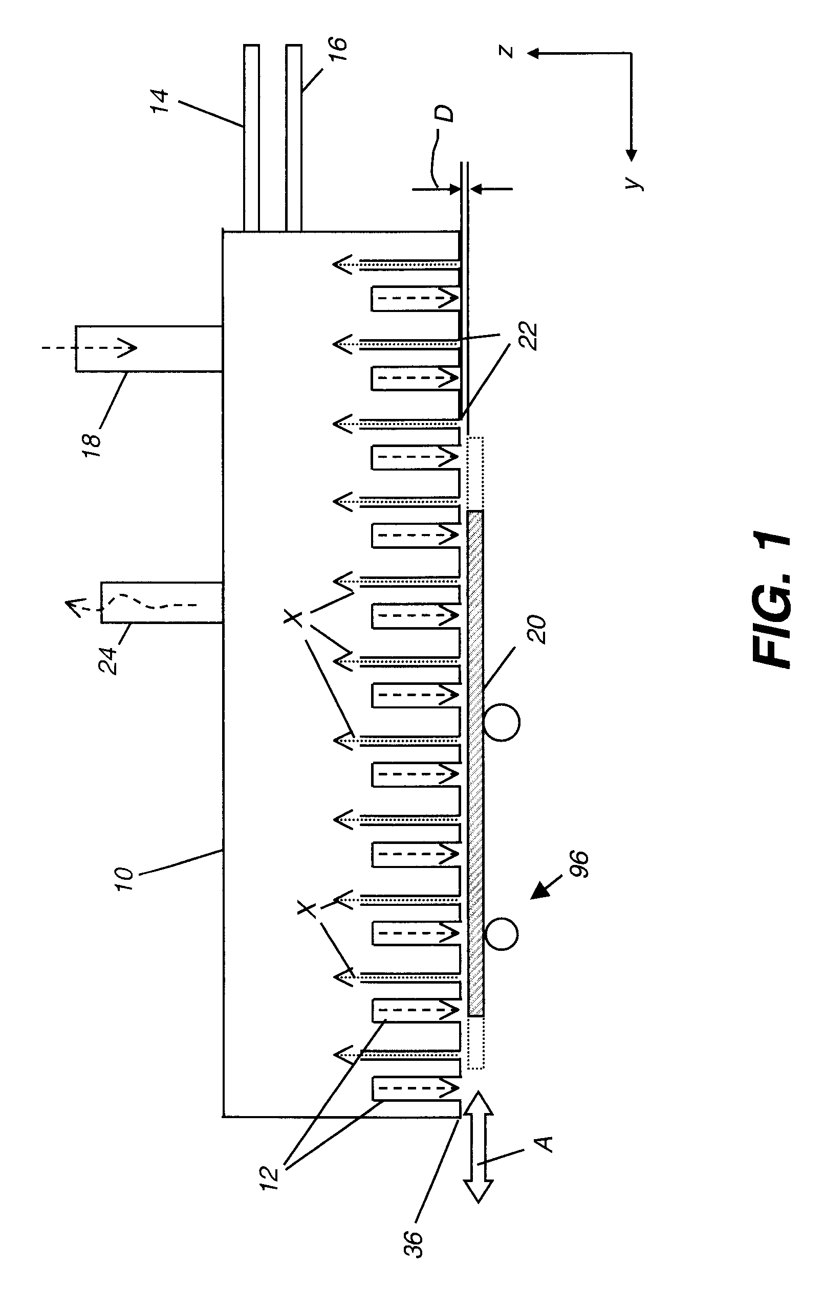 Deposition system and method using a delivery head separated from a substrate by gas pressure