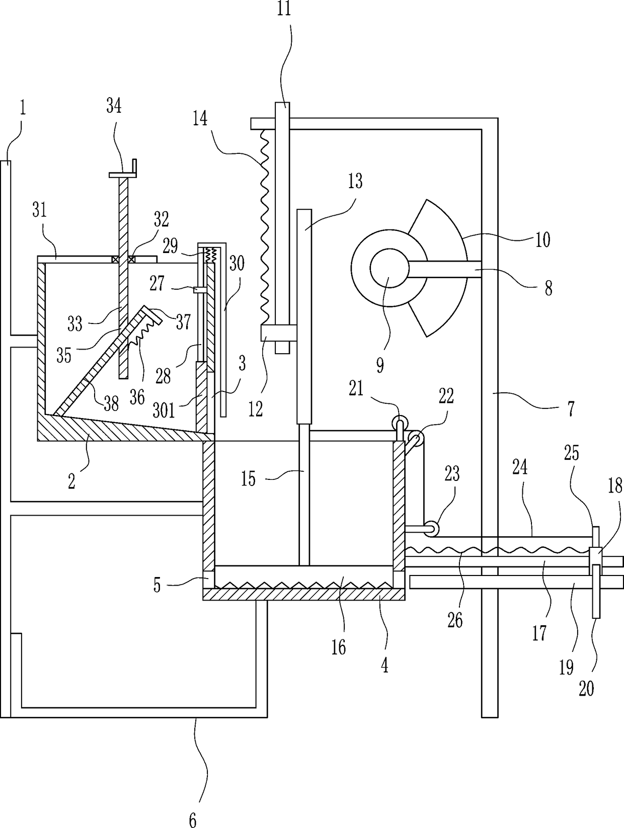 Lifting type compressing recycling device for damaged ping pong ball used for physical training