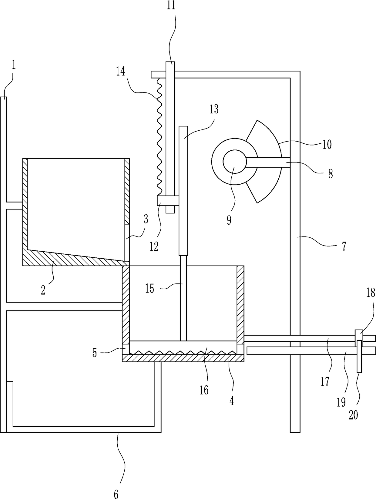 Lifting type compressing recycling device for damaged ping pong ball used for physical training