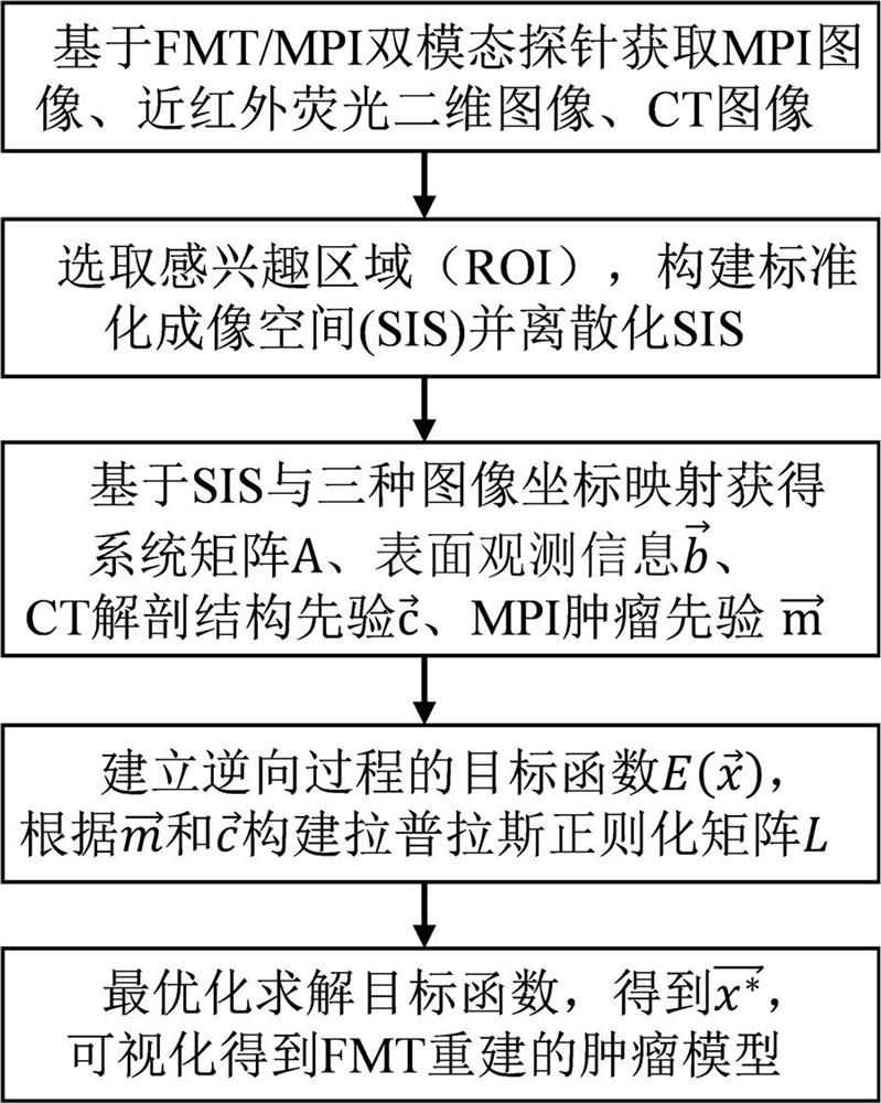 Reconstruction method of fluorescence molecular tomography based on magnetic particle imaging prior guidance