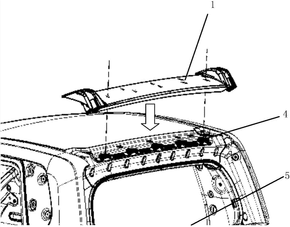 Rear spoiler assembly of automobile body