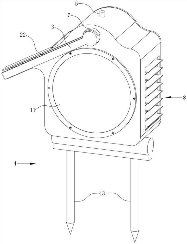 Ground inserting type landscape lamp with automatic dust removal function