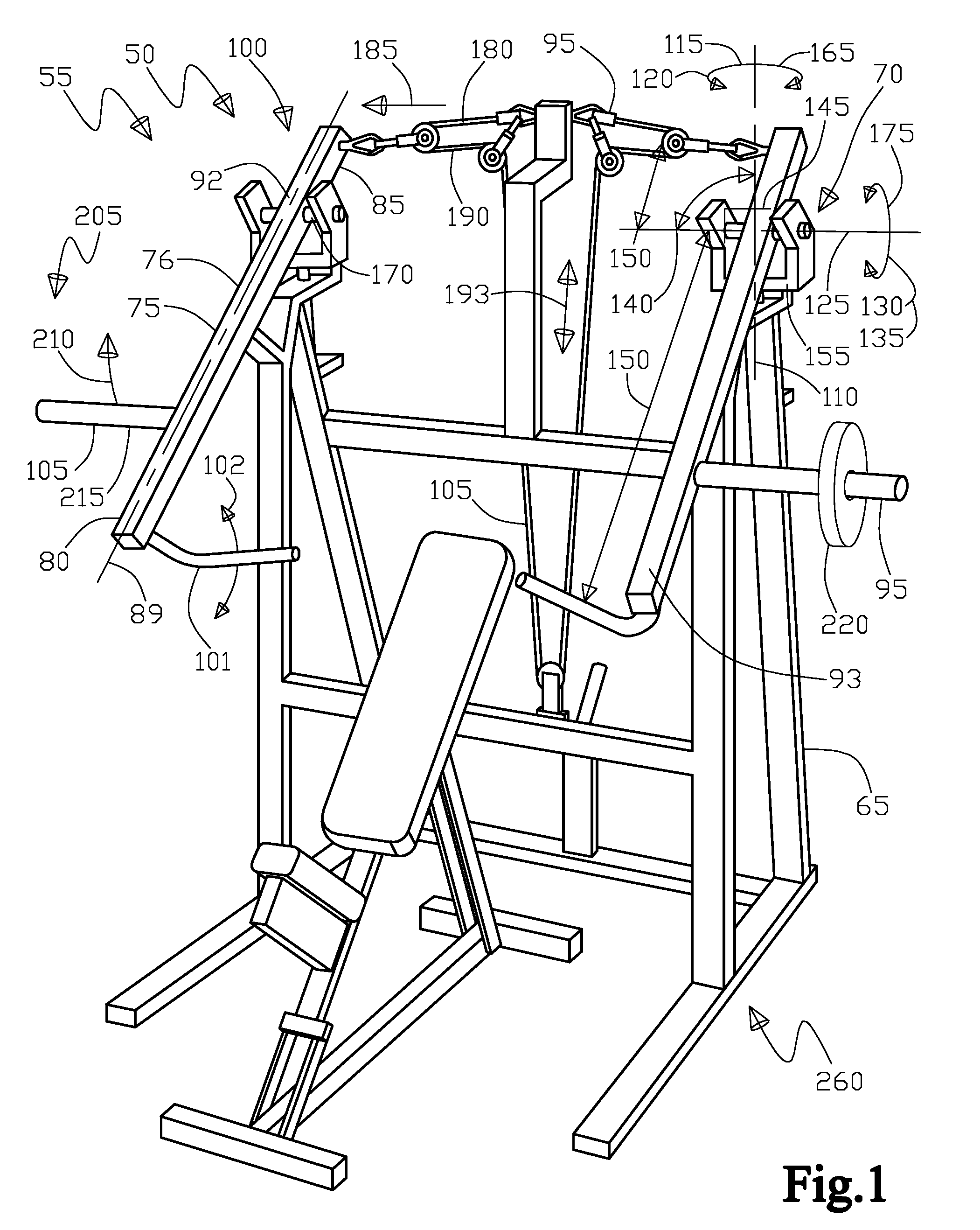 Multi axes exercise apparatus