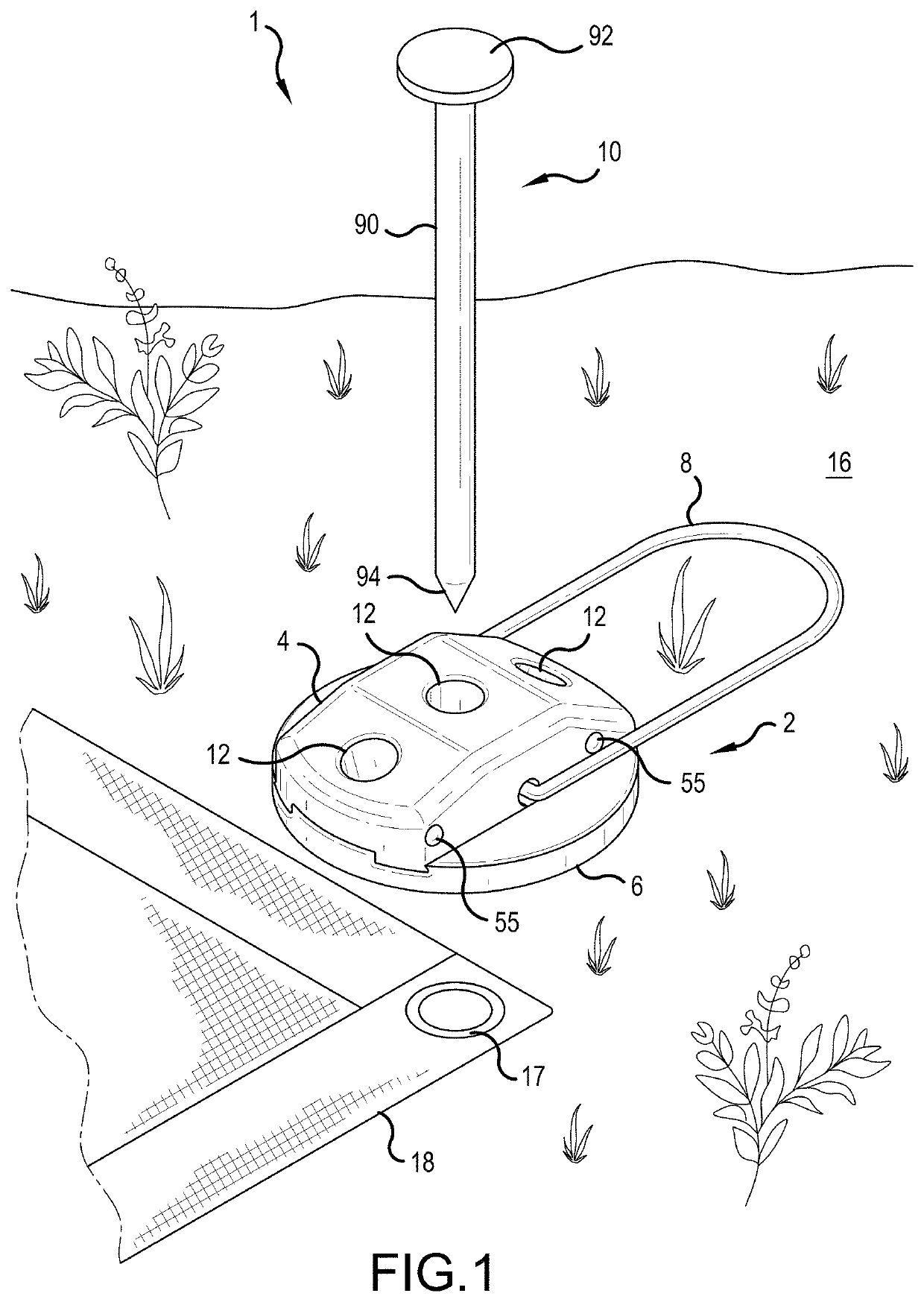 Bail-actuated multi-faceted staking system and method