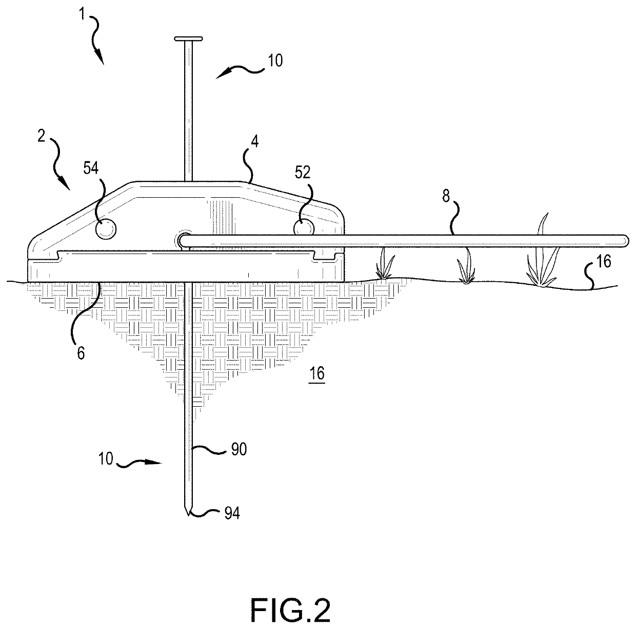 Bail-actuated multi-faceted staking system and method