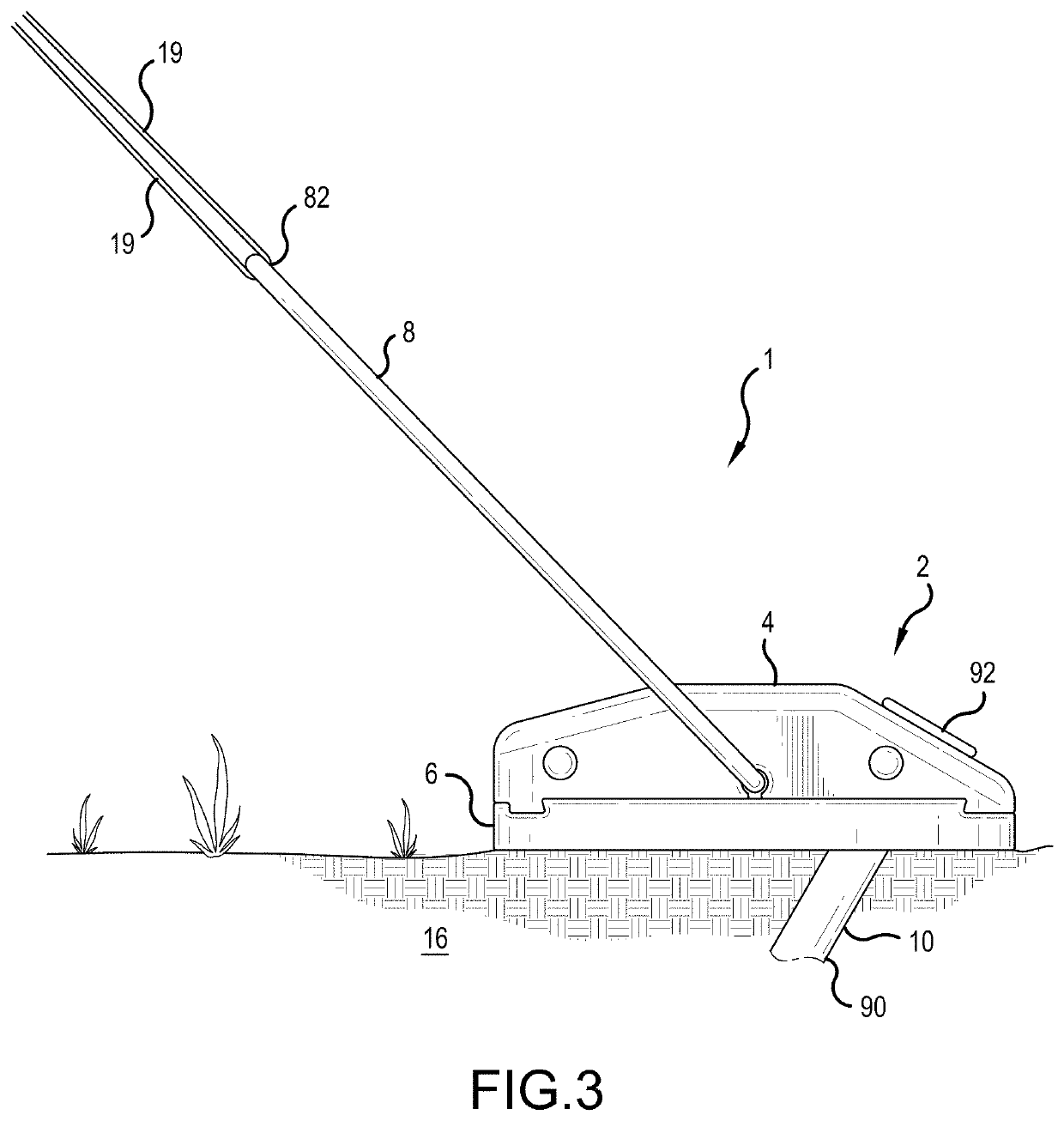 Bail-actuated multi-faceted staking system and method