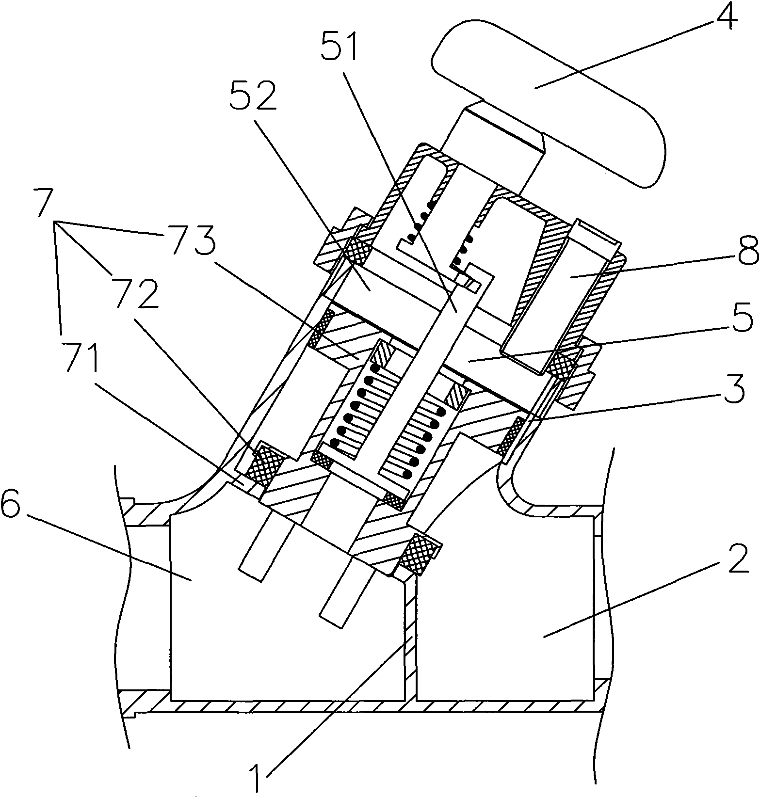 Improved on-off device for time-delay self-closing urinal flushing valve