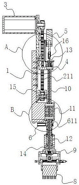 Flexible-rope tension clamping type insertion operating head of electronic component and insertion method of insertion operating head