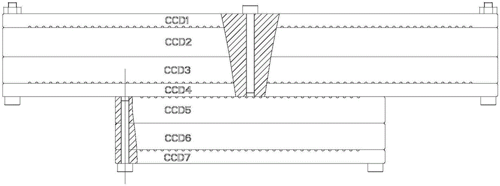 Device used for blind insertion of multi-chip CCD device of remote sensing camera and blind insertion method