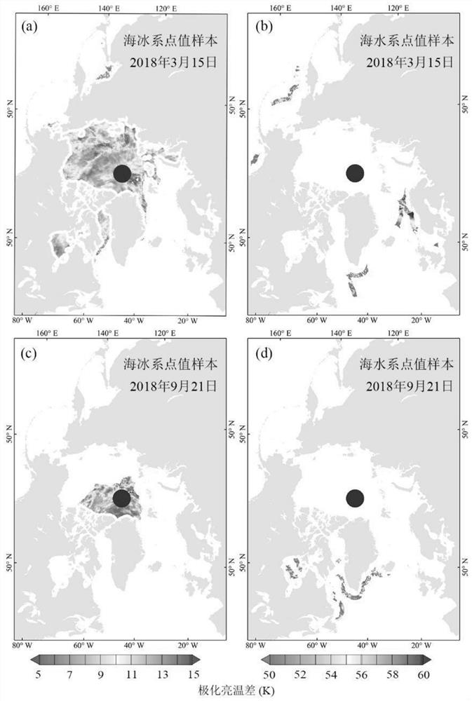 Sea ice density obtaining method based on space-time system point value