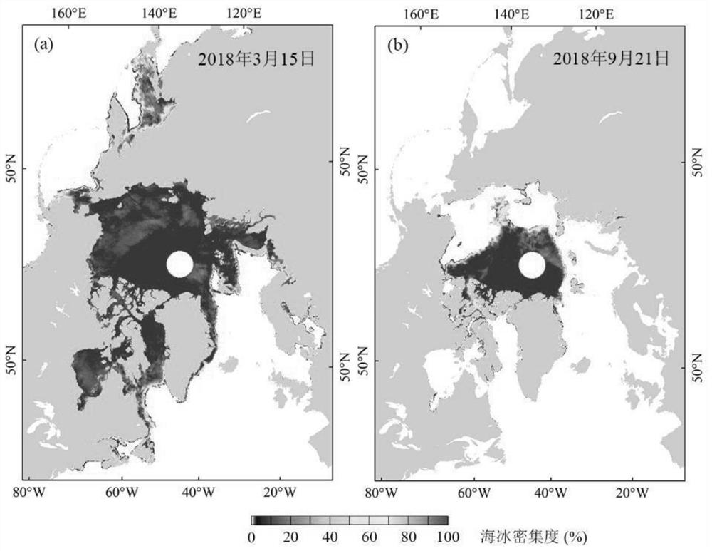 Sea ice density obtaining method based on space-time system point value