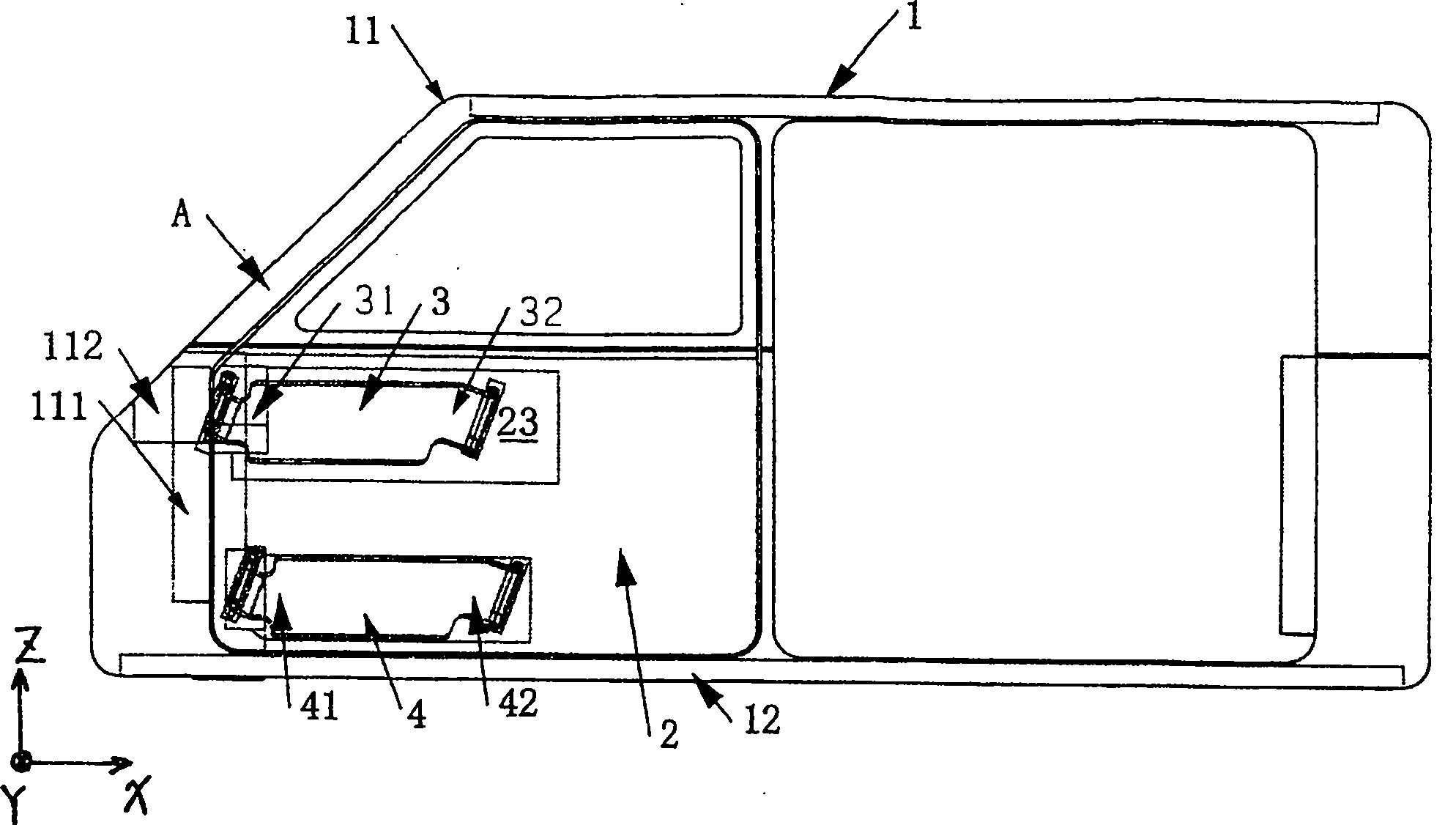 Three dimensional hinge system for vehicle door