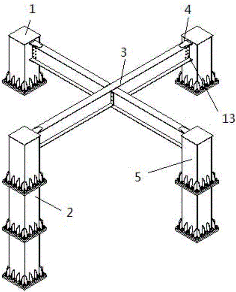 All-terrain self-balancing tower footing connecting structure