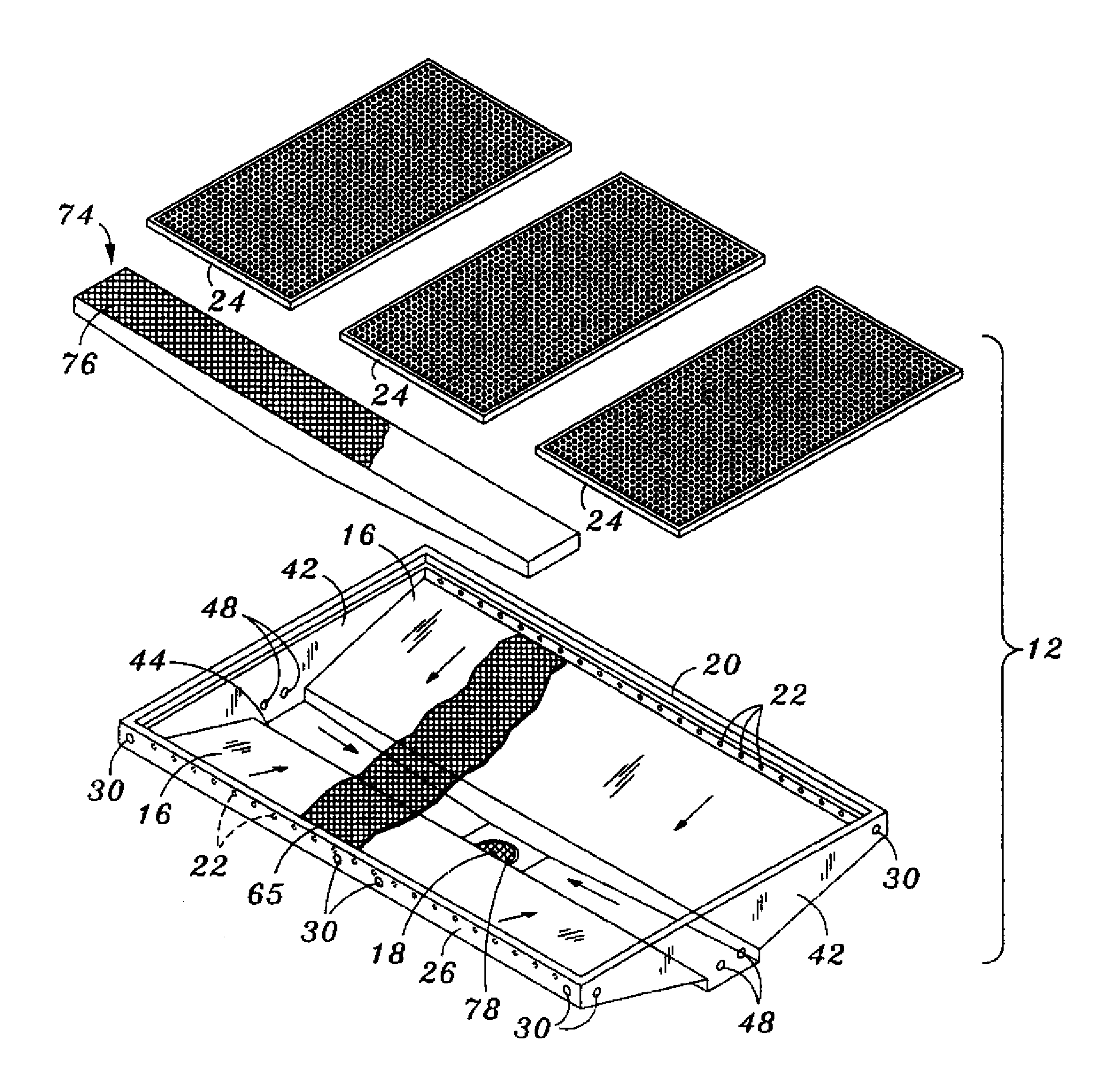 Self-cleaning flooring system