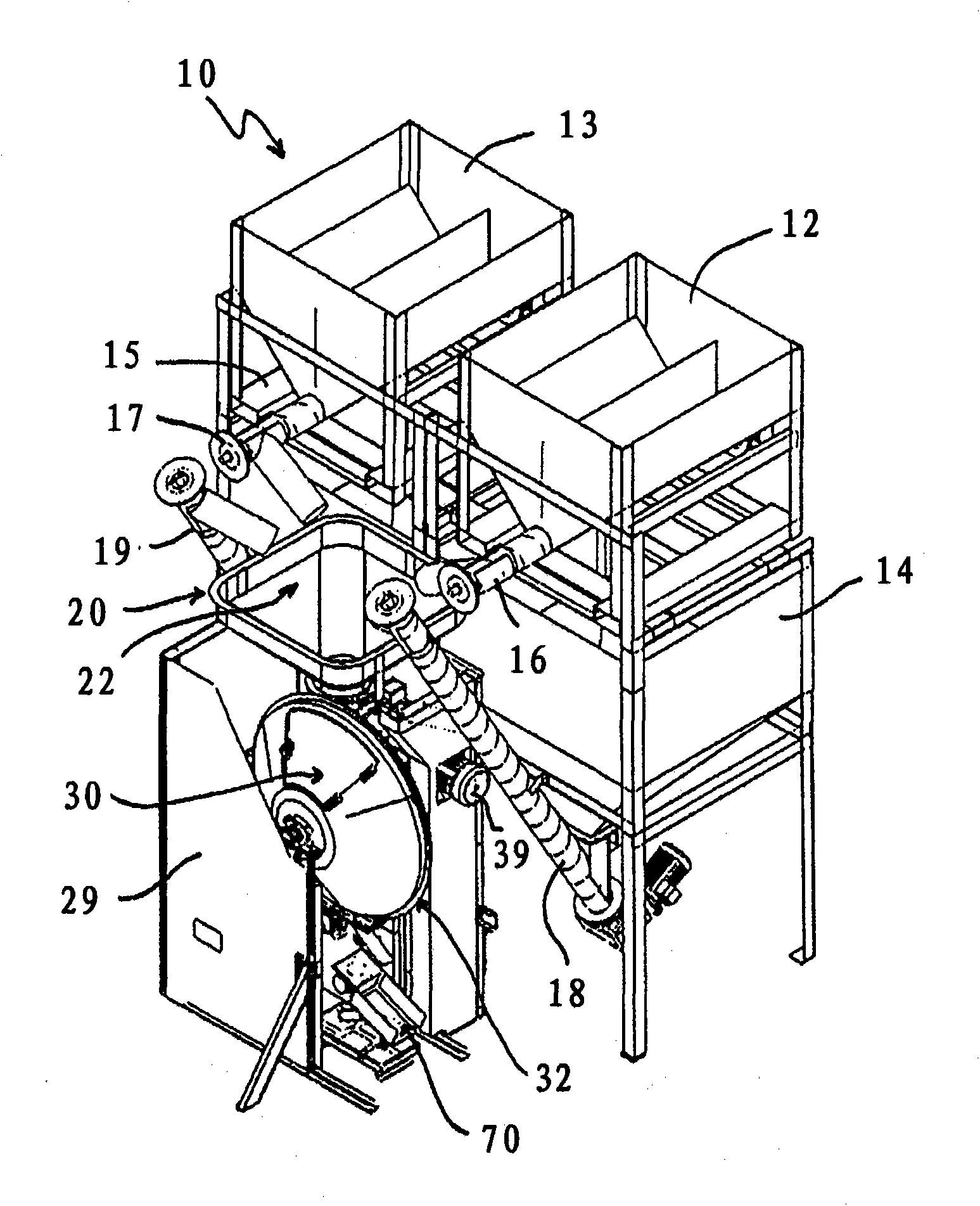 Apparatus and method for metering, mixing and packaging solid particulate material