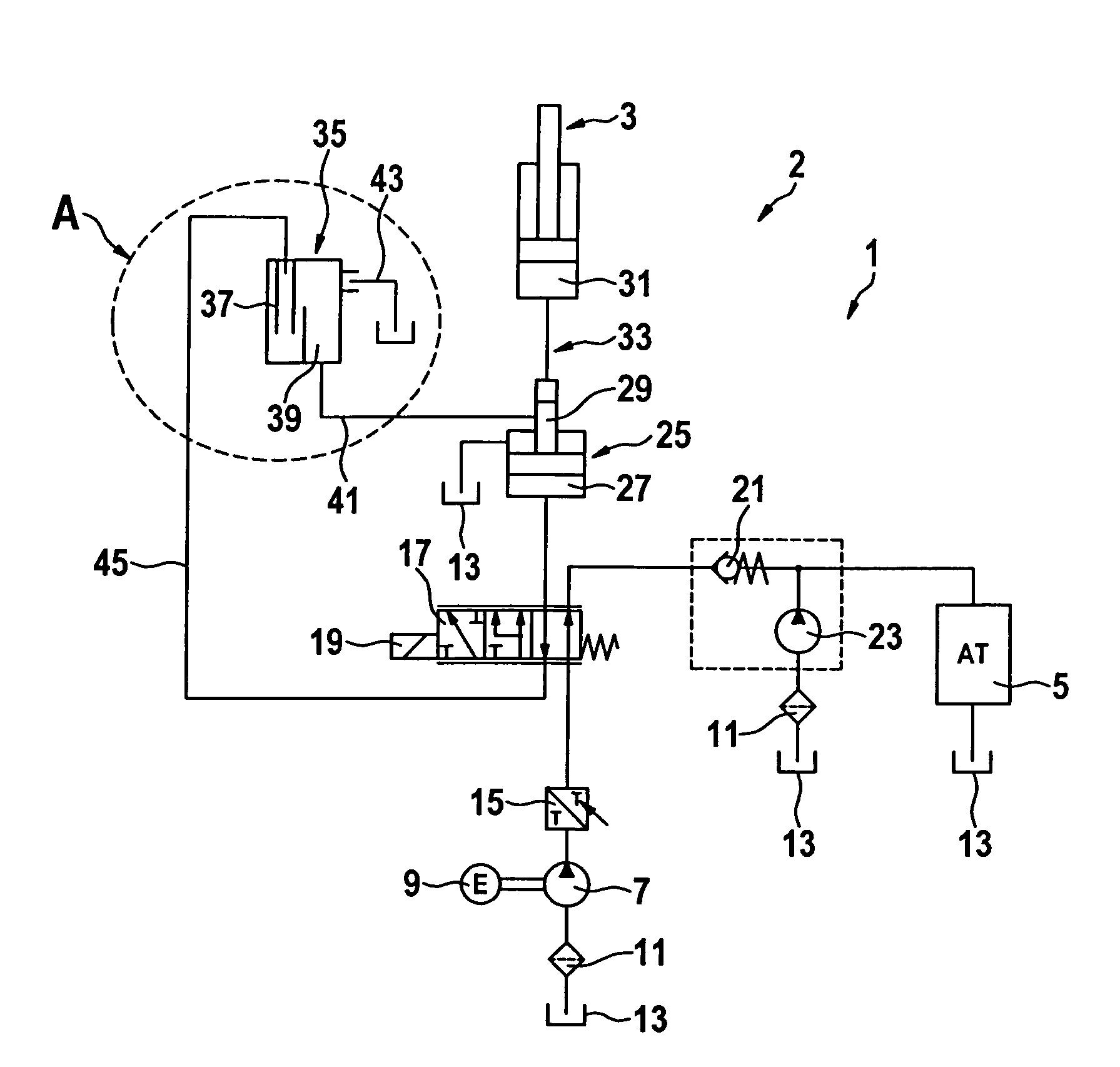 Hydraulic circuit for controlling a hybrid clutch and an automatic transmission of a motor vehicle