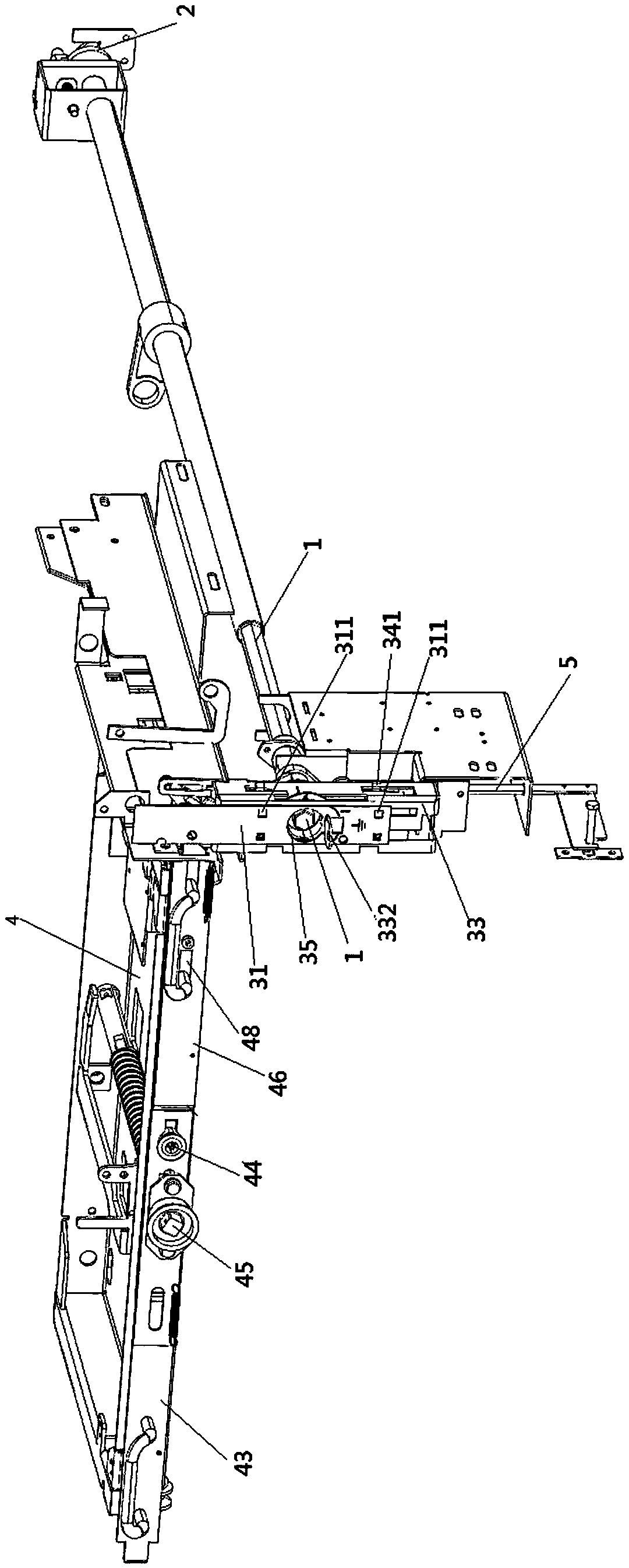 A handcart interlocking mechanism of a five-prevention interlocking device