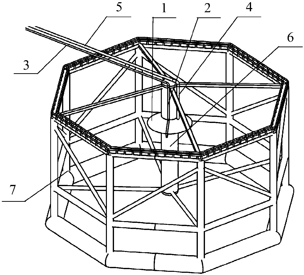 Air supplement device used for settleable fish-culturing net cage