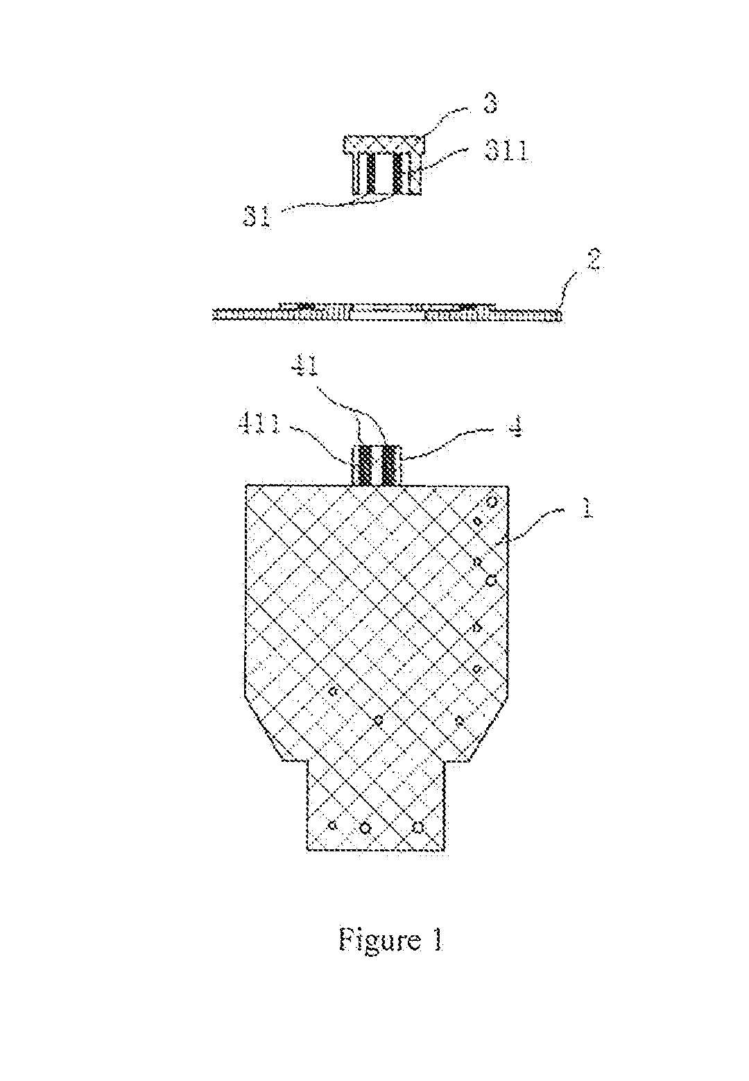 Connection structure of plug-in power supply and light source plate