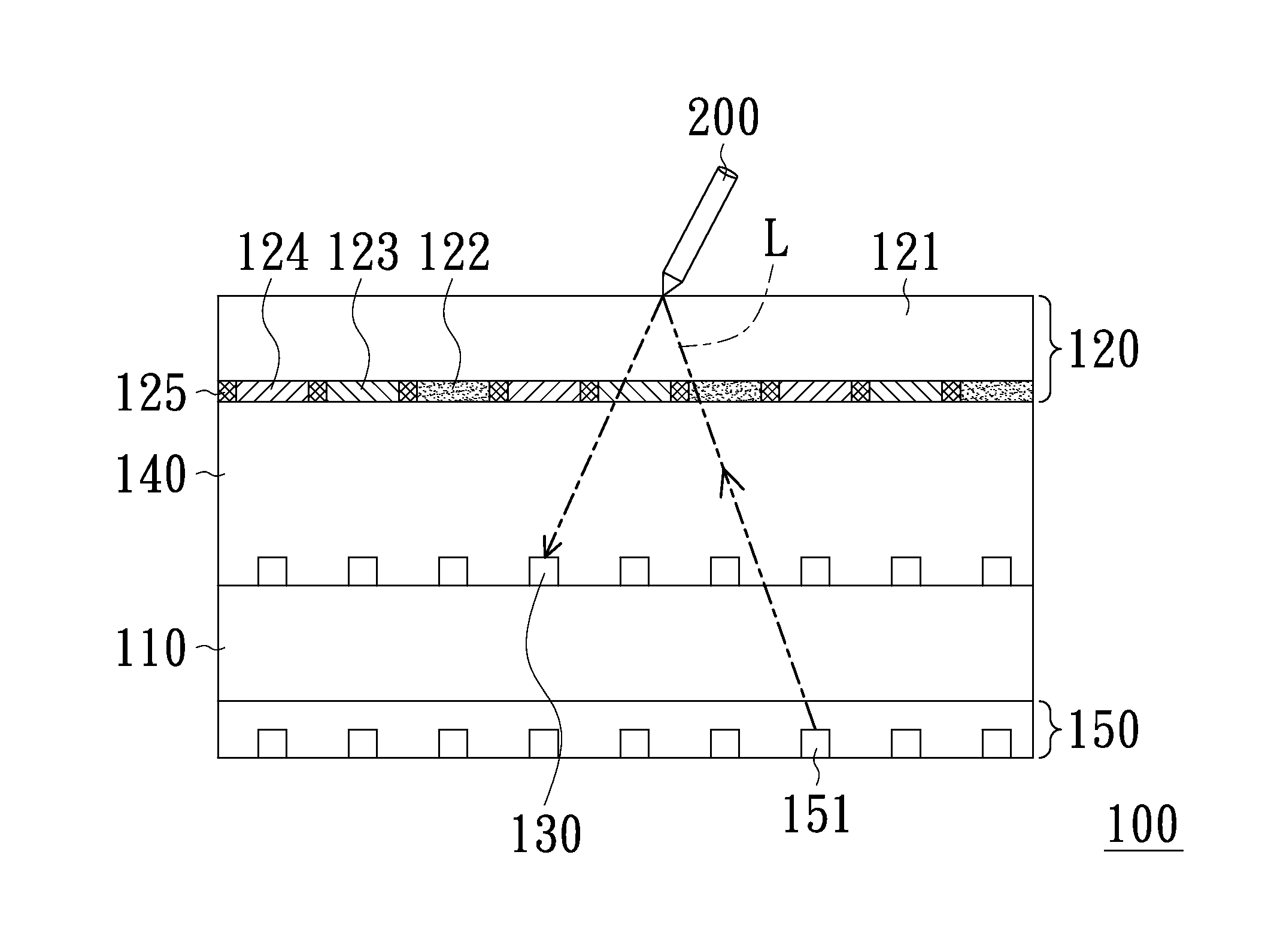 Optical touch display device and color filter thereof