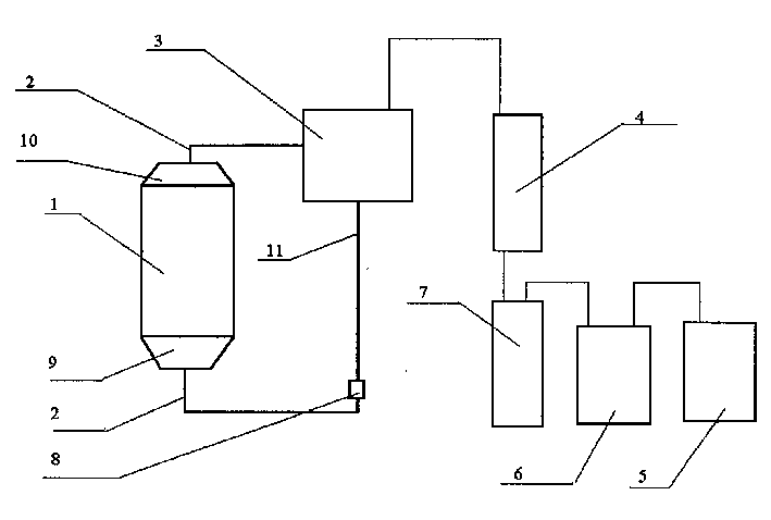 On-line three-phase flow evaporation concentration device with solid particle for preventing liquid on wall
