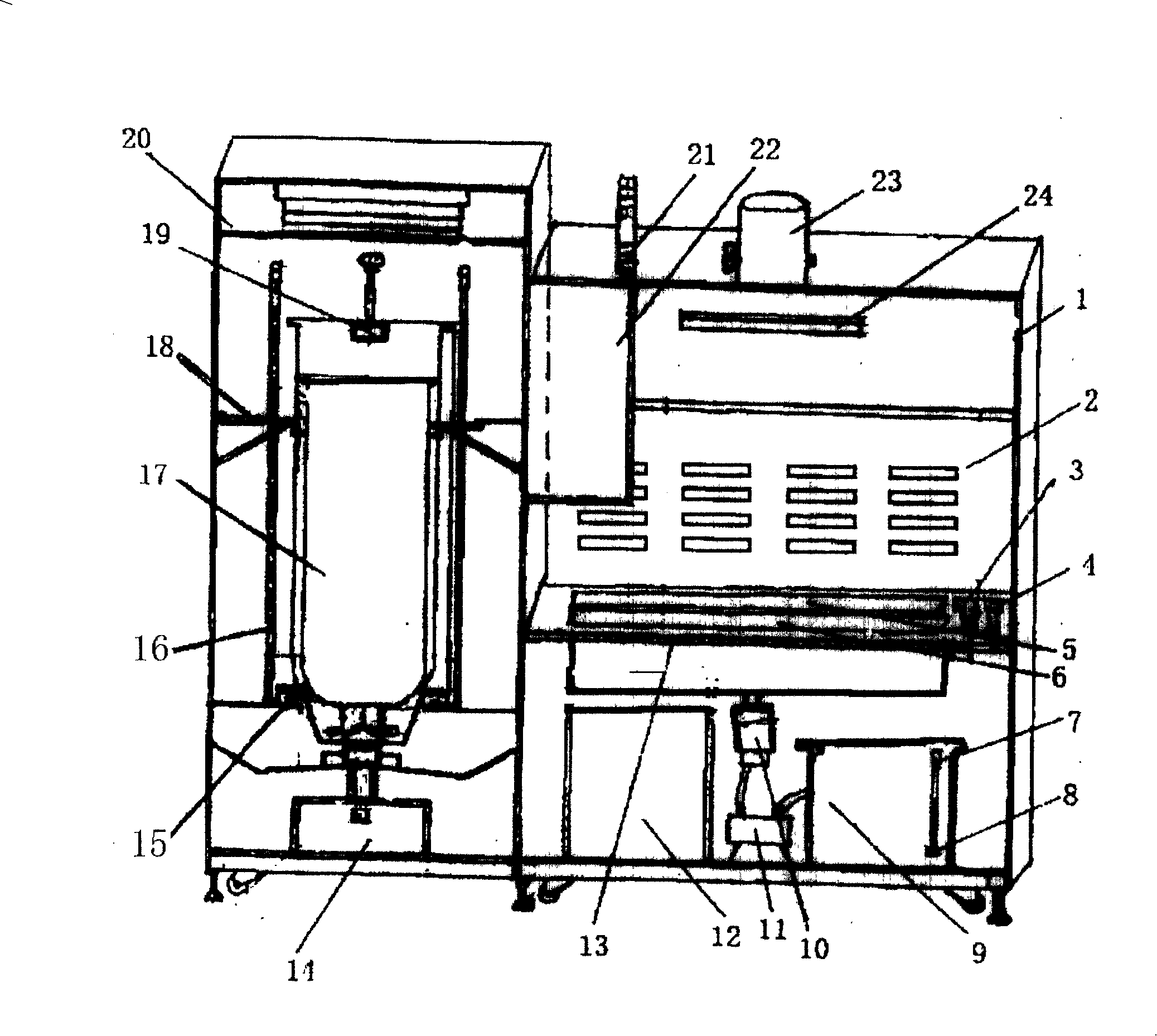 Automatic vertical quartz tube cleaning machine and cleaning technique thereof