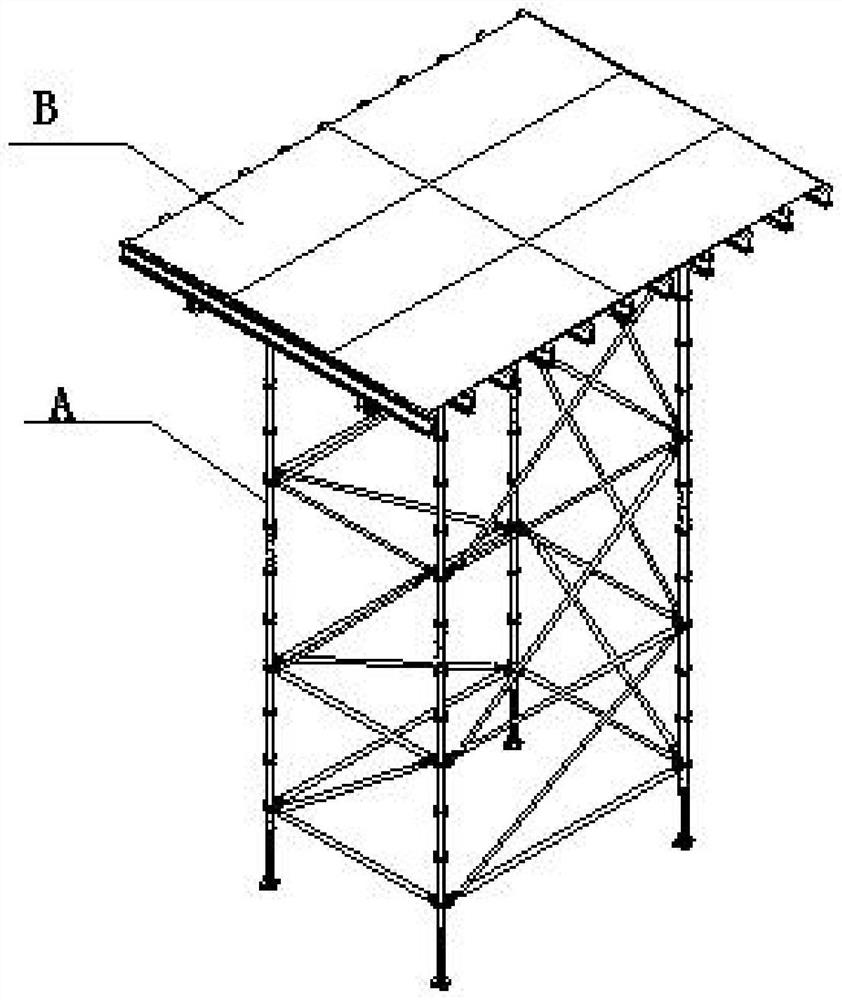 Disassembly-free tray buckle foot hand stand bench formwork and construction method of disassembly-free tray buckle foot hand stand bench formwork