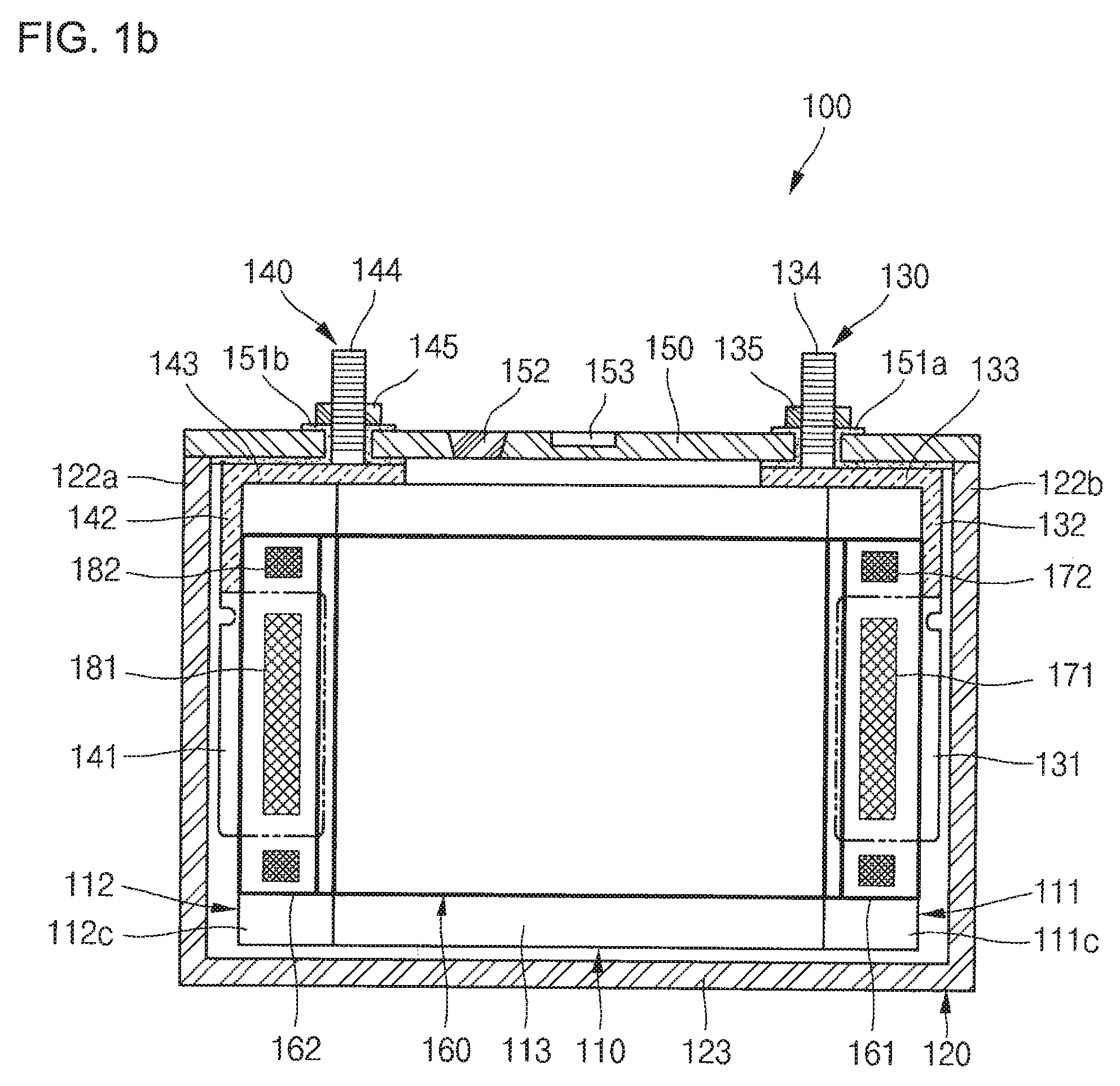 Rechargeable secondary battery having improved safety against puncture and collapse