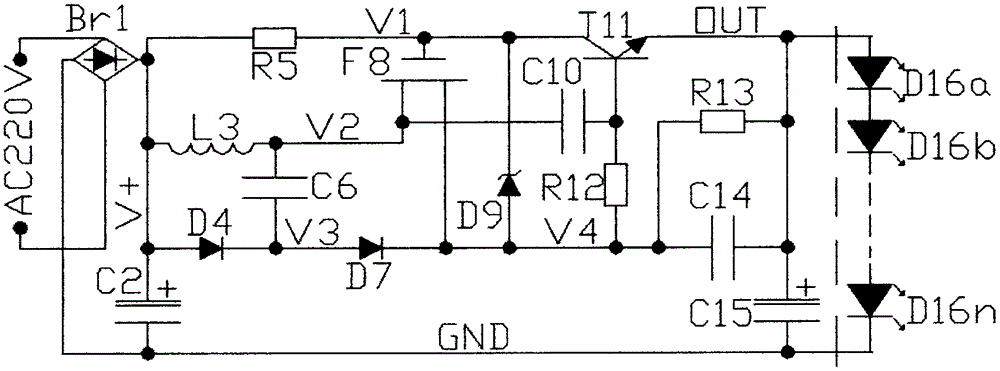 Non-isolating switching power supply with high efficiency and high current regulation ratio