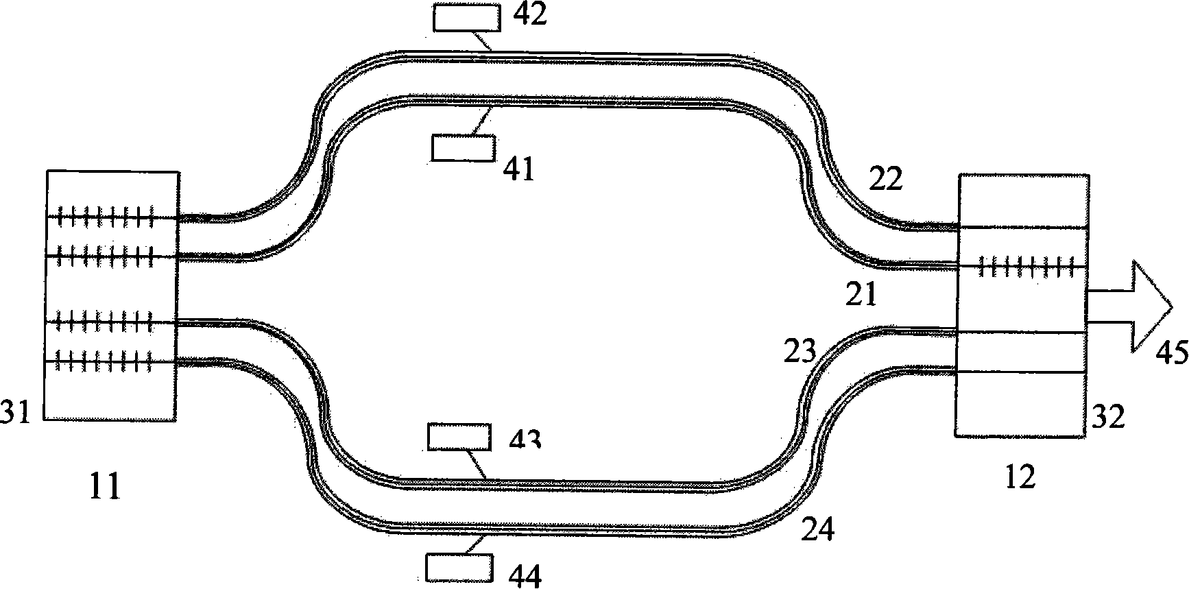 Active lock phase multi-fiber laser without external phase-adjusting part and interference bundle method