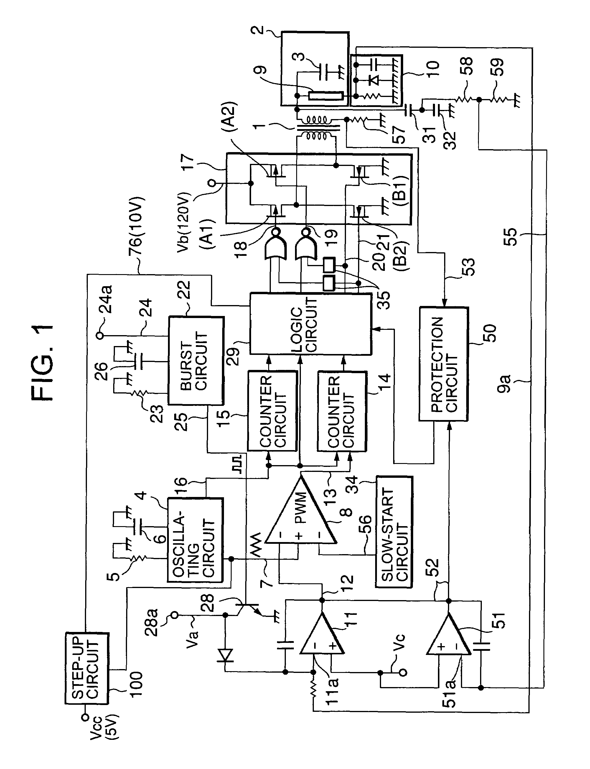 Inverter circuit for lighting discharge lamps with reduced power consumption