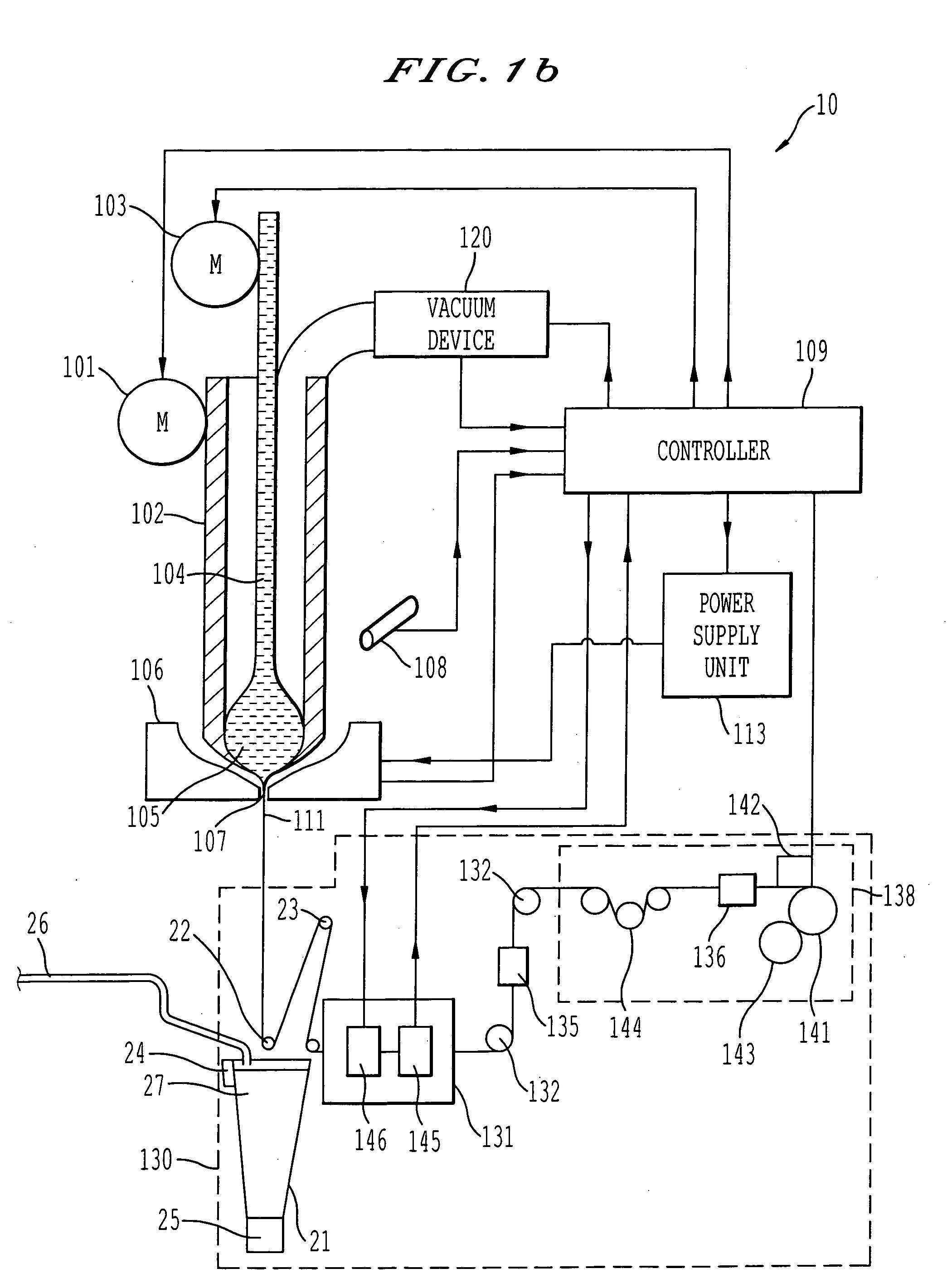 System and process for forming glass-coated microwires, including a cooling system and process