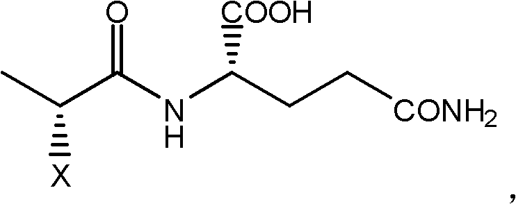Method for preparing D-2-substituted propionyl-L-glutamine