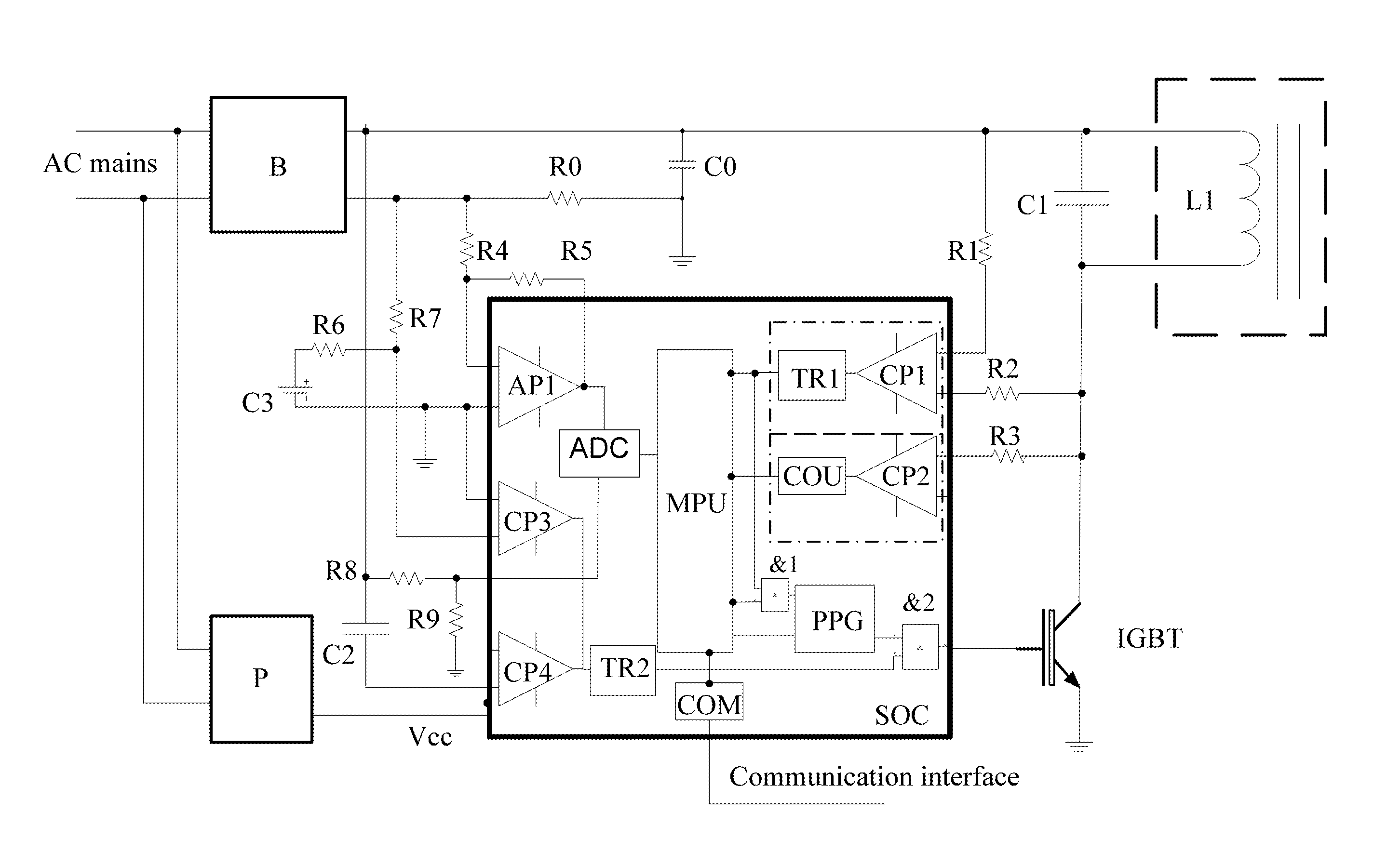 Digital control type power converter for cooking utensils