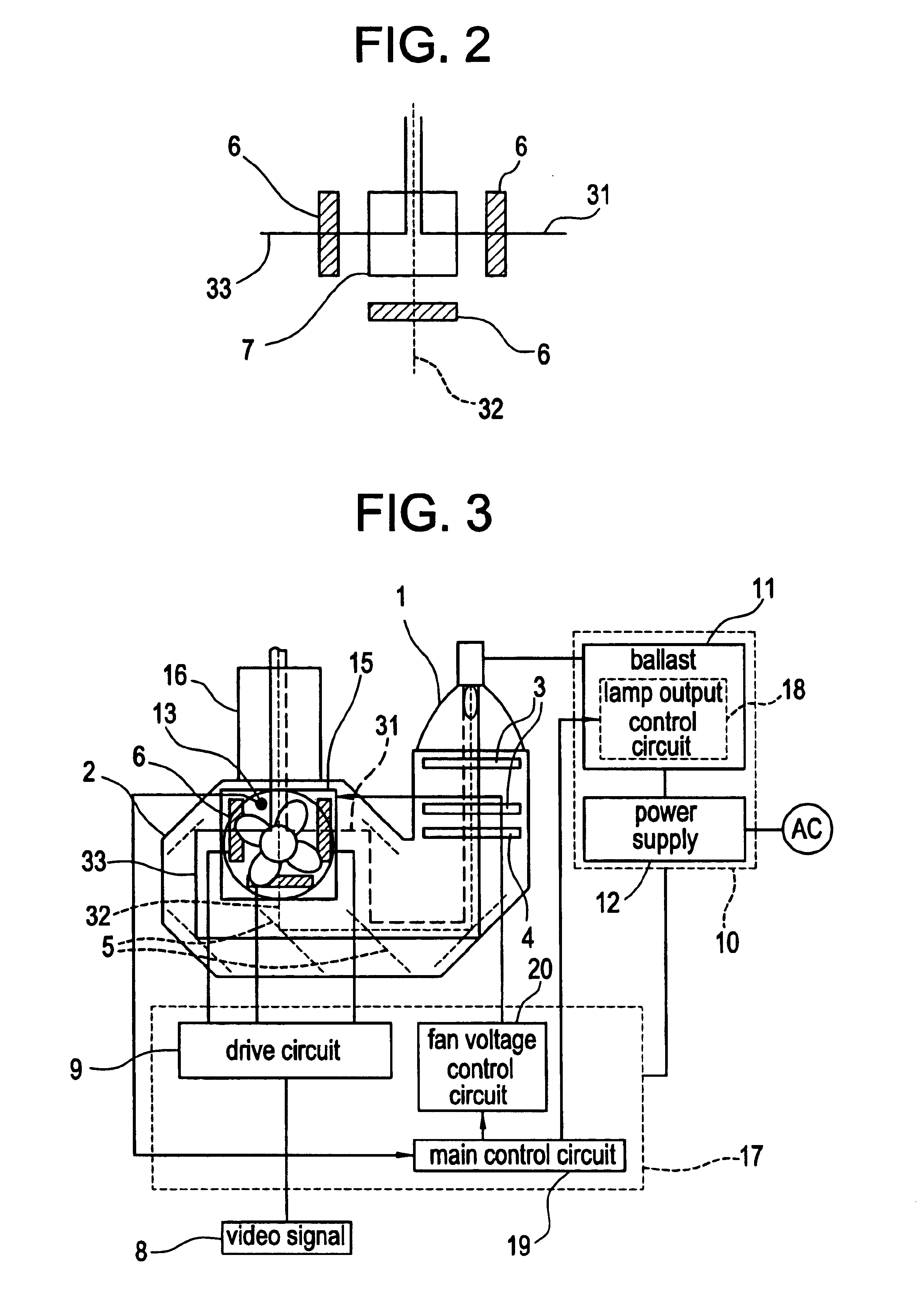 Projector with light source having variable brightness based on detected temperature information