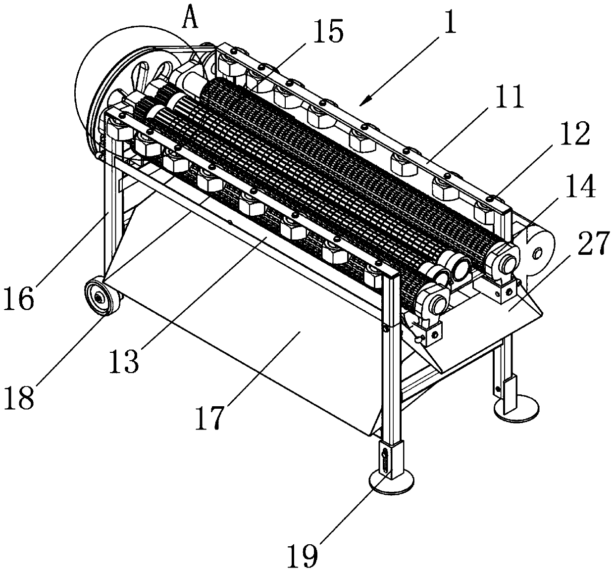 Safe and efficient corn threshing device and working method thereof