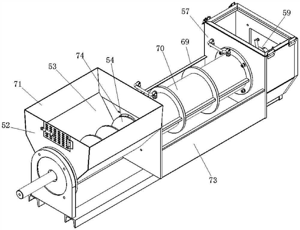 A twisted cage discharge system and discharge method for swill separation