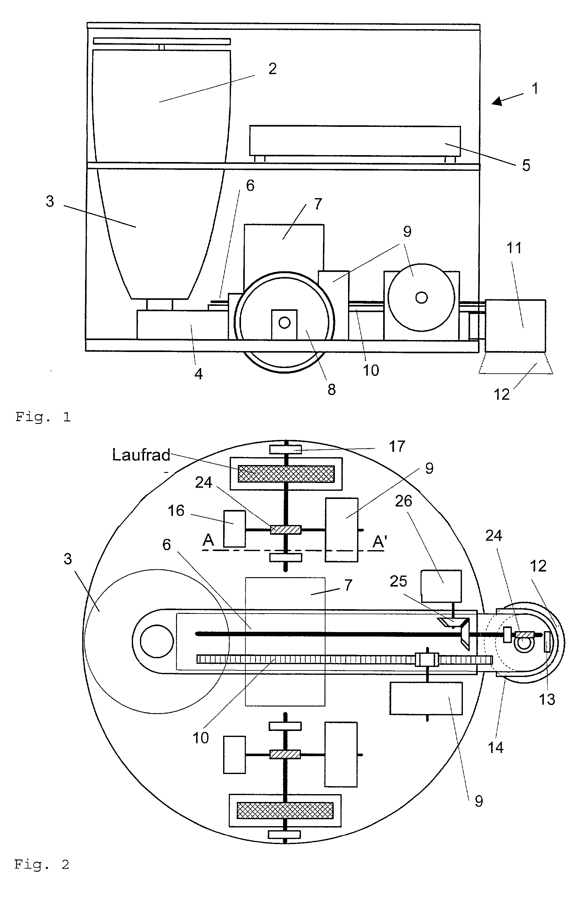 Service robot for the automatic suction of dust from floor surfaces