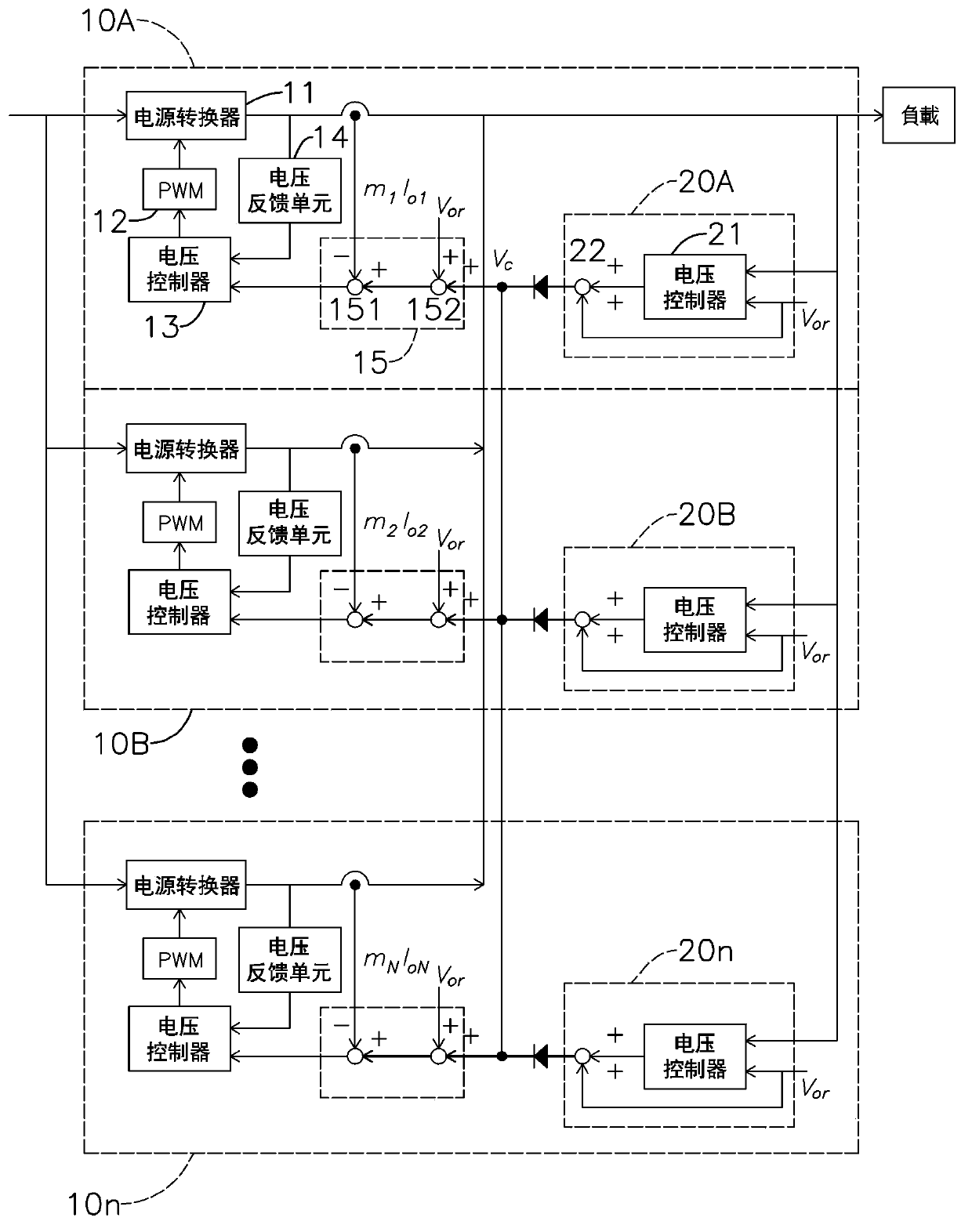 Direct-current power parallel system and method for controlling same