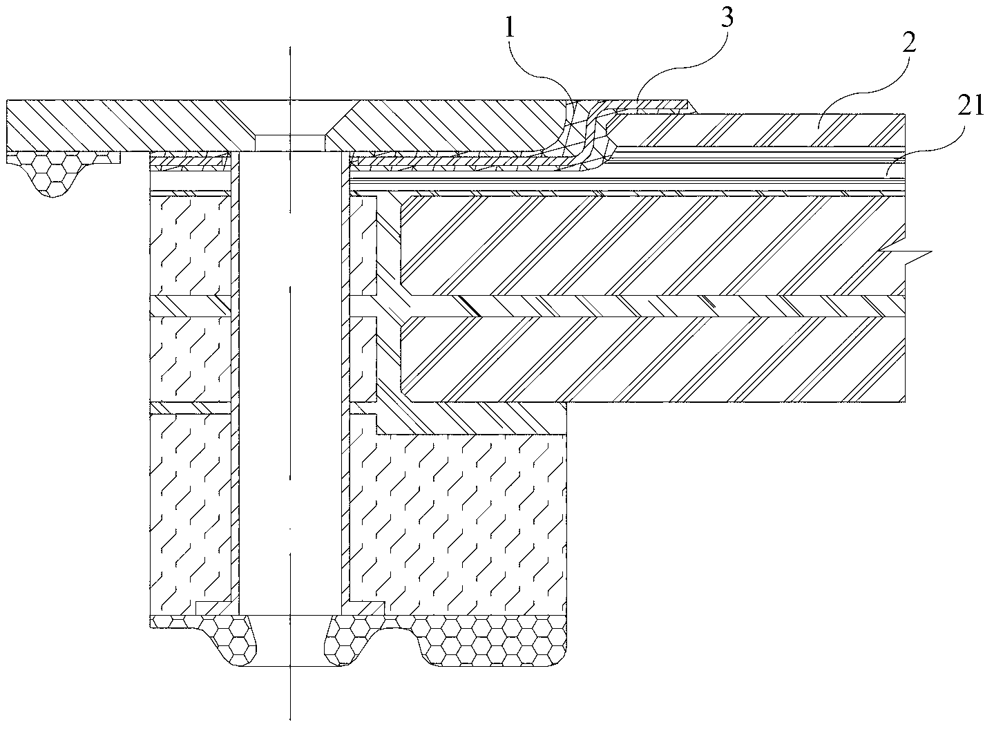 Airliner window transparent part fastening structure and fastening method thereby