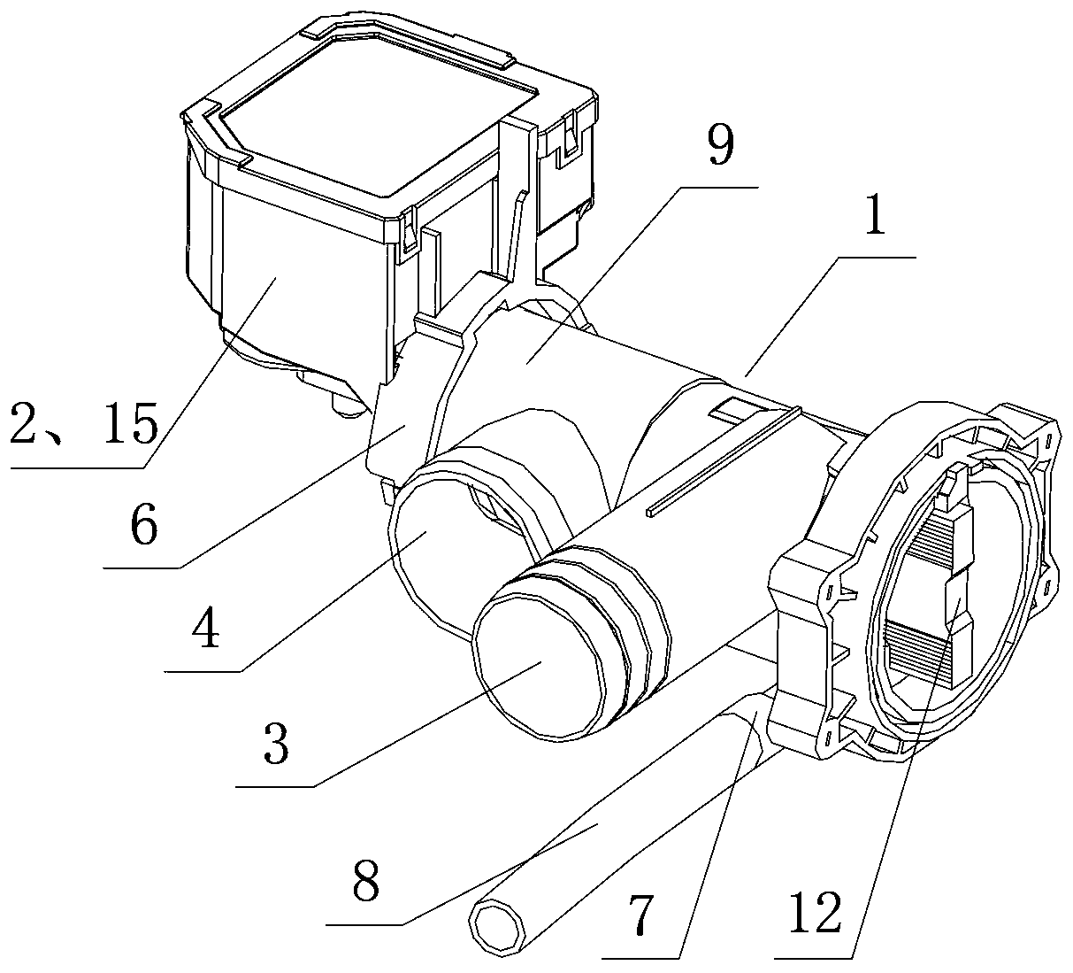 An integrated drainage assembly and washing machine