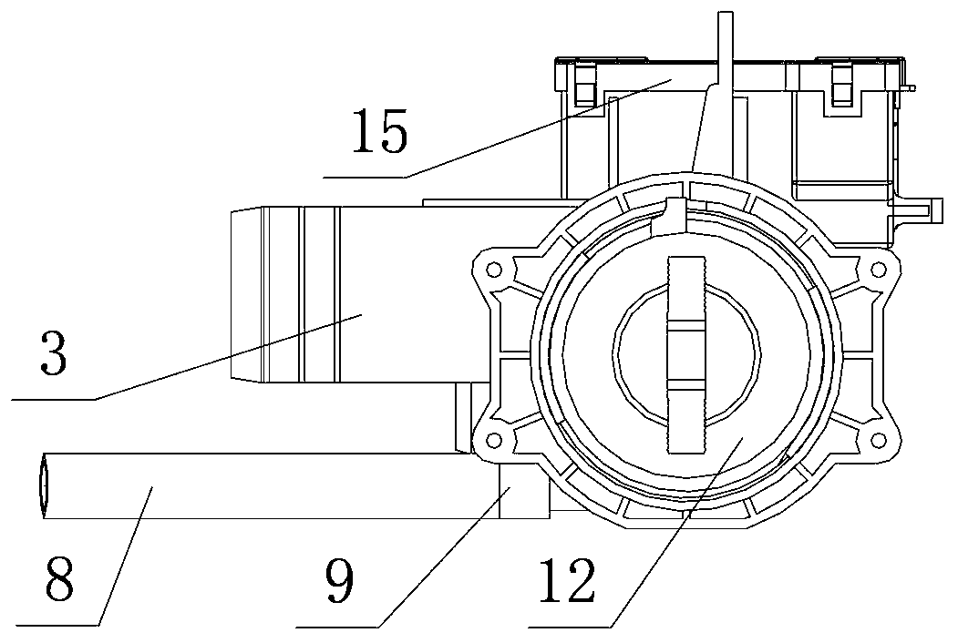 An integrated drainage assembly and washing machine