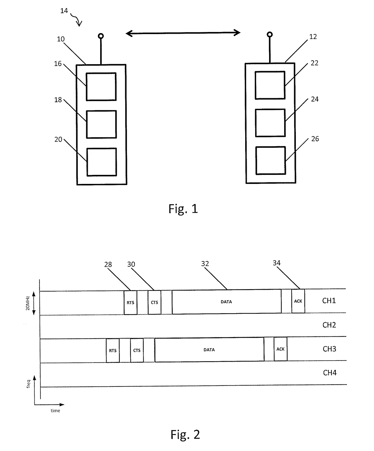 Transmitter and receiver for multiple channel operation