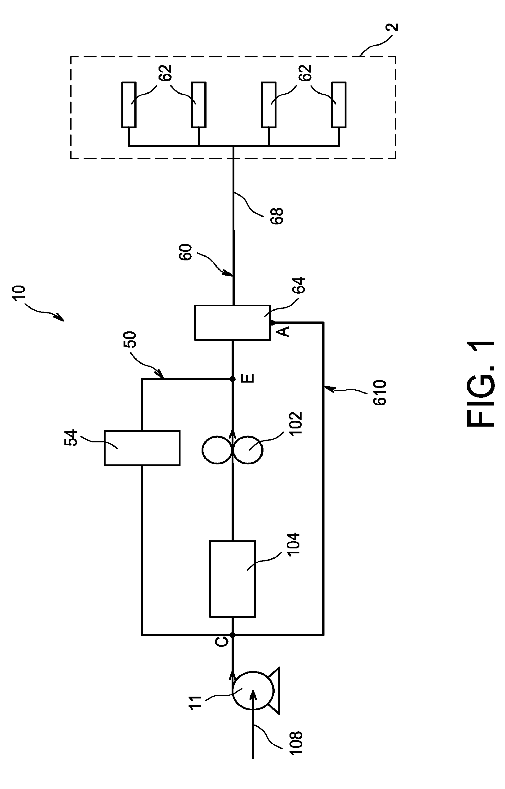 Variable geometries fluid supply circuit for a turbomachine without volumetric pump