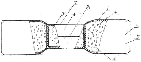 Dumbbell-shaped three-core pillow and manufacturing method thereof
