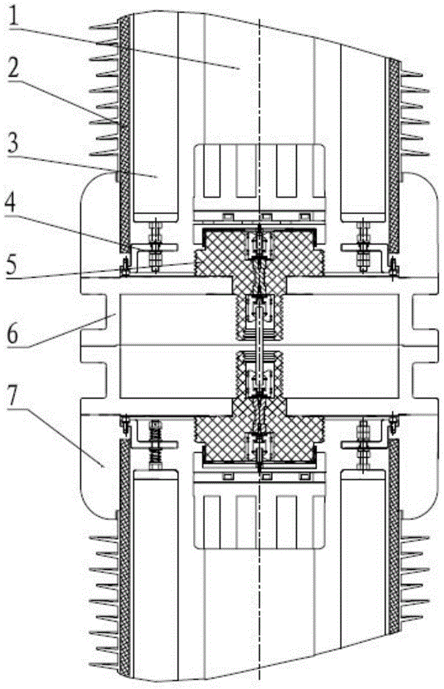 Connecting flange of equipotential shielded capacitive voltage transformer